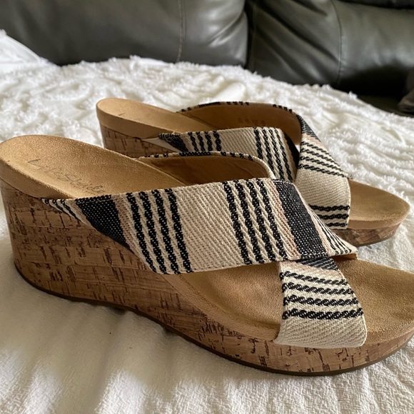 Life Stride Shoes - LifeStride Soft System Wedge Slide Sandals Natural Tan Size 10W